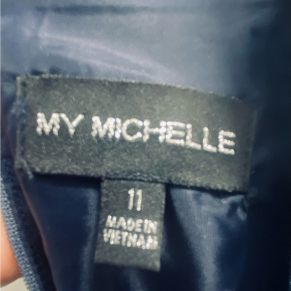 Metallic Blue Formal Evening Gown - Picture 12 of 12